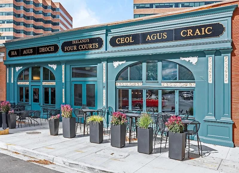 Irelands Four Courts pub exterior in Arlington - an Arsenal supporters' pub