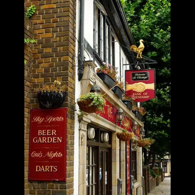 Bank of Friendship pub exterior in London - an Arsenal supporters' pub