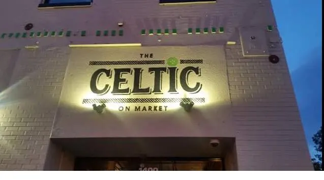 Celtic On Market pub exterior in Denver - an Arsenal supporters' pub