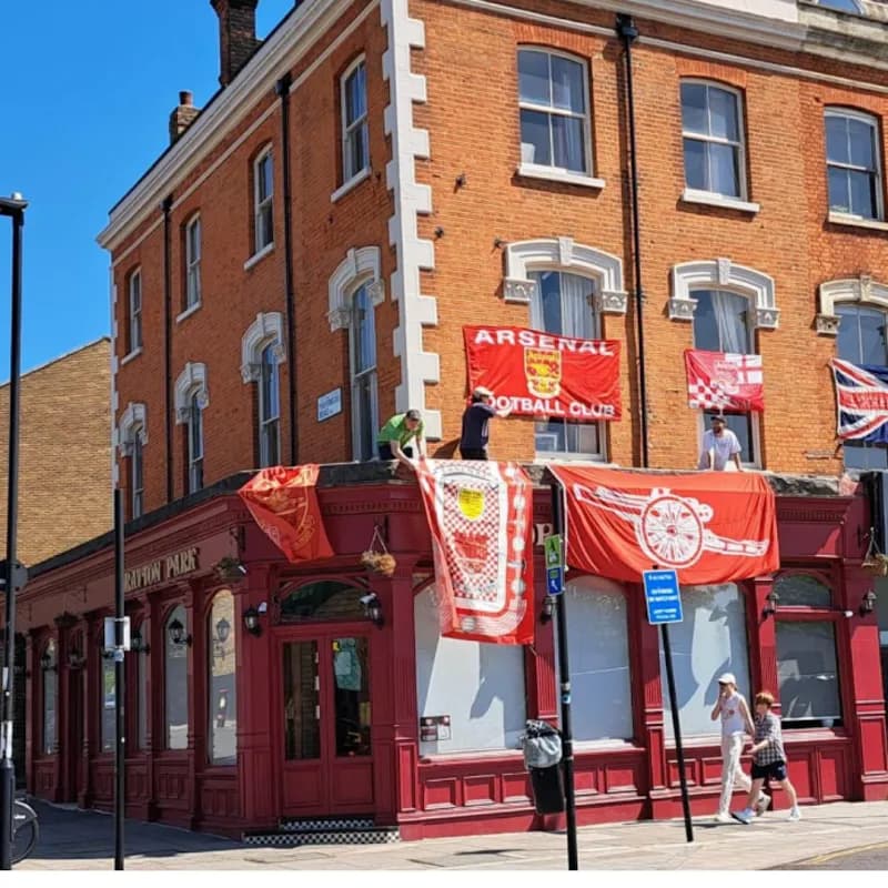 The Drayton Park Tavern pub exterior in London - an Arsenal supporters' pub
