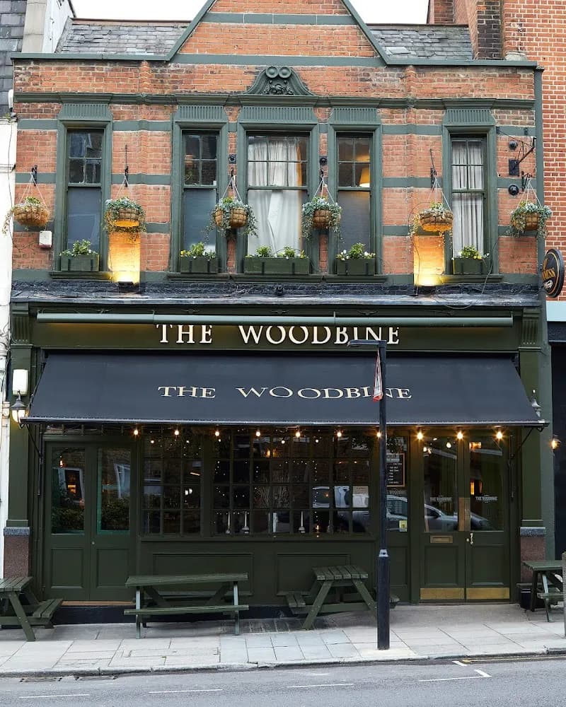 The Woodbine pub exterior in London - an Arsenal supporters' pub