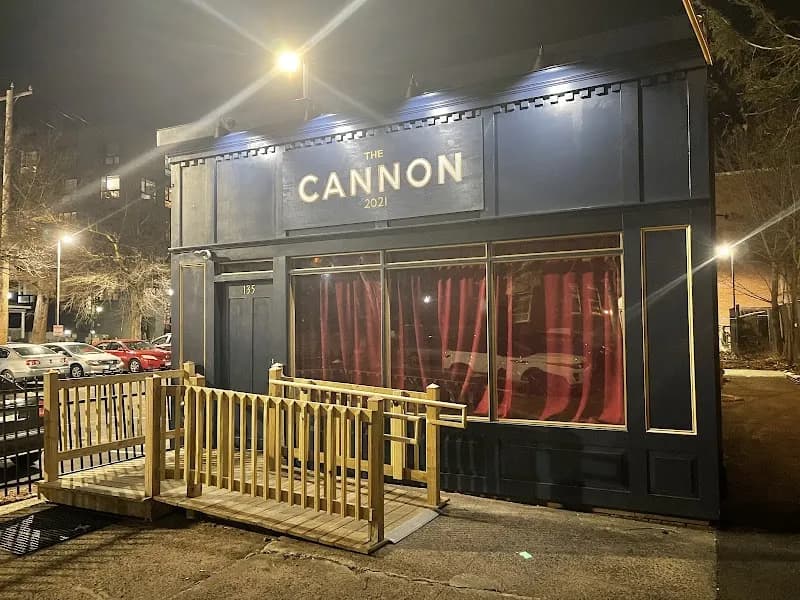 The Cannon pub exterior in New Haven - an Arsenal supporters' pub