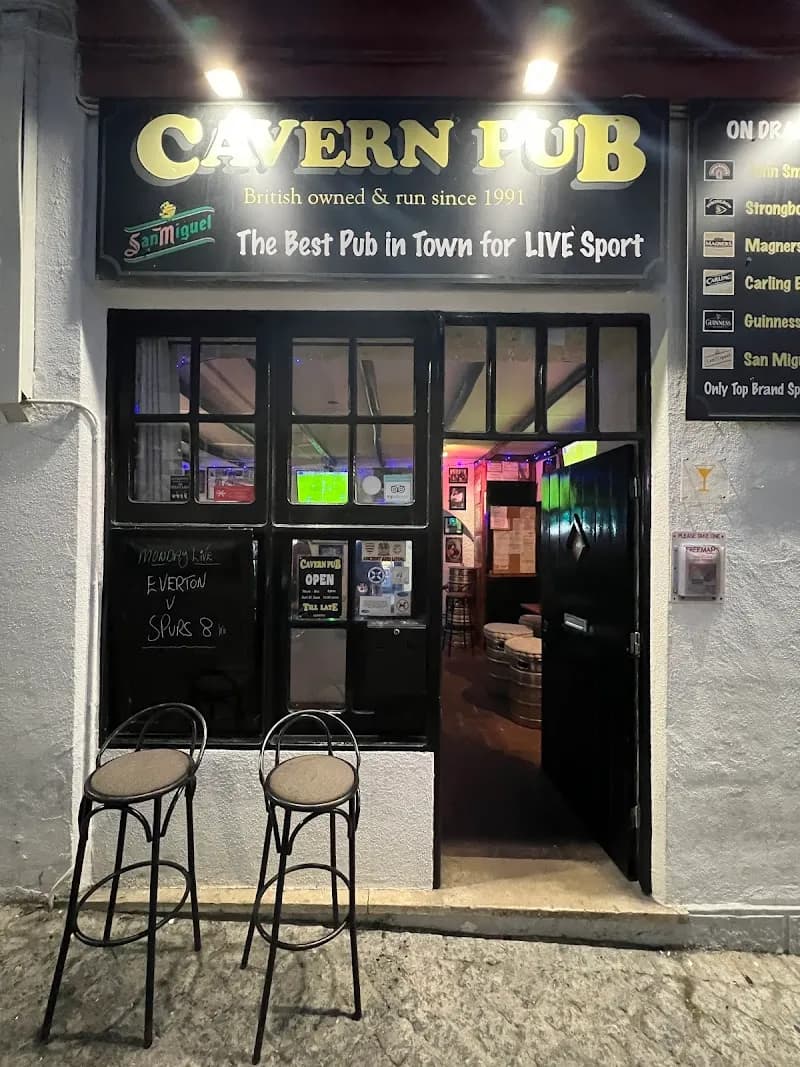 The Cavern Bar pub exterior in Albufeira - an Arsenal supporters' pub
