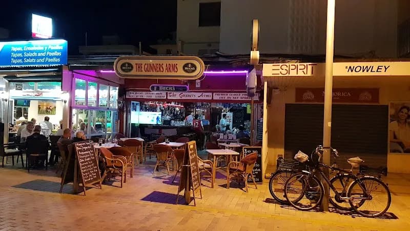 The Gunners Arms pub exterior in Cala Millor - an Arsenal supporters' pub